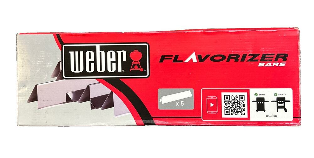 Weber Flavorizer Bars 5 Pack Stainless Steel Fits Spirit & Spirit II 3400302 New